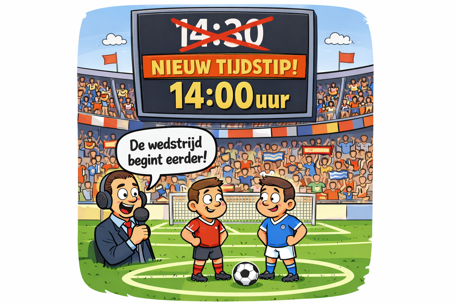 Aanvangstijd TOB-1 - De Wherevogels vervroegd naar 14:00uur