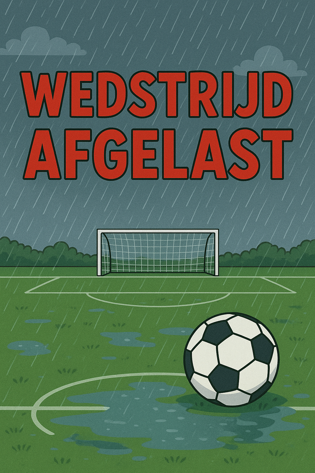 Za. 25/10: alle grasvelden afgelast, VE4 afgelast