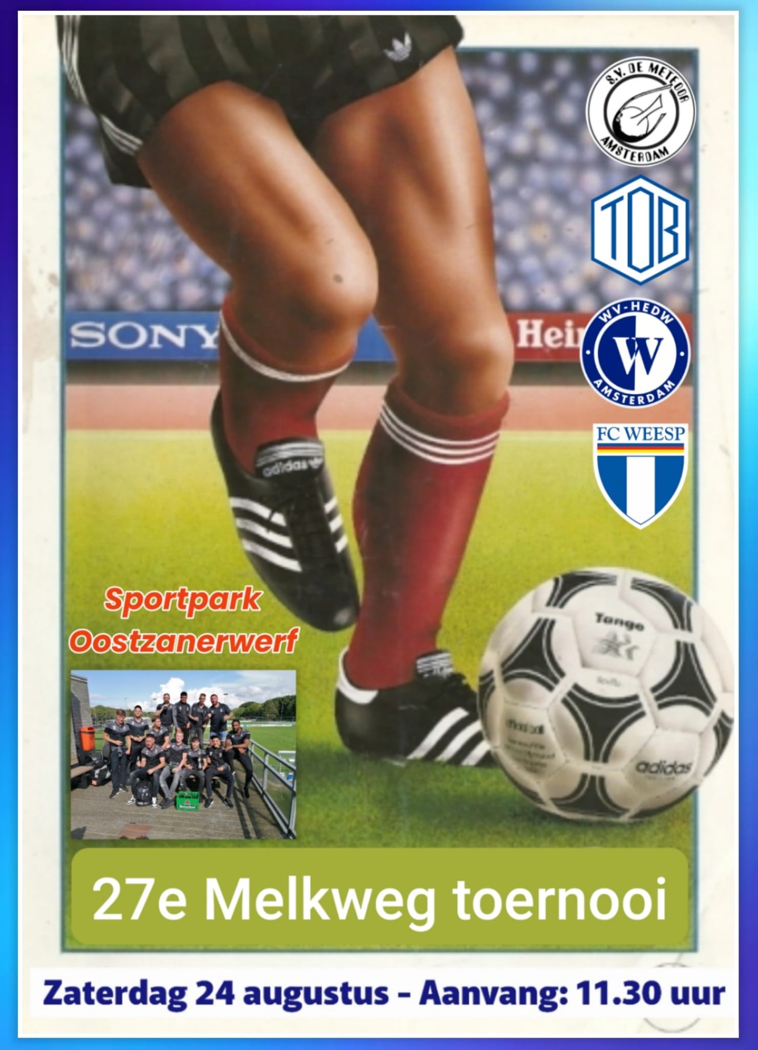 27e editie van TOB Melkweg Toernooi op zaterdag 24 augustus