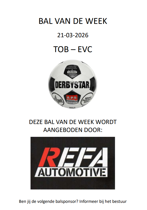 Bal van de week TOB - EVC 21 maart: REFA Automotive